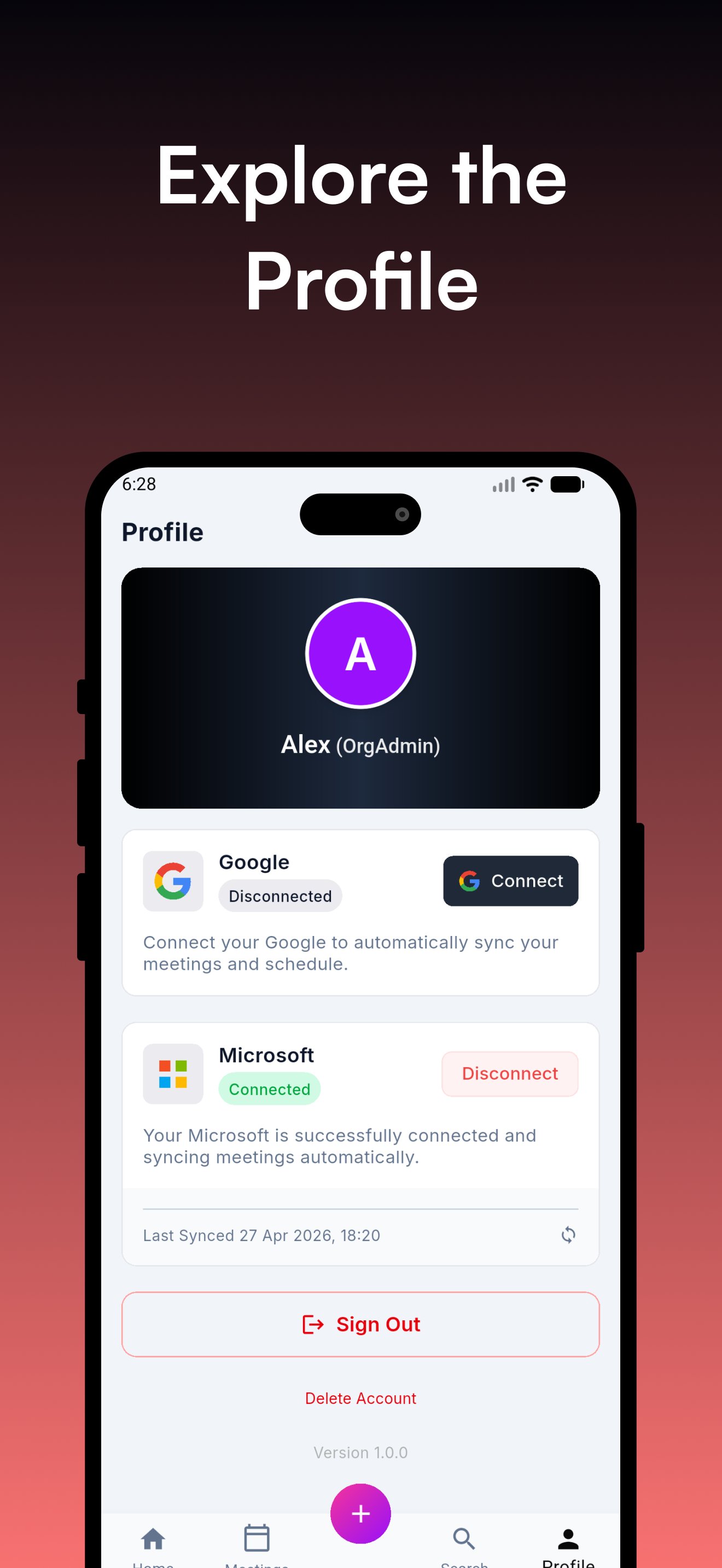 Profile and integrations